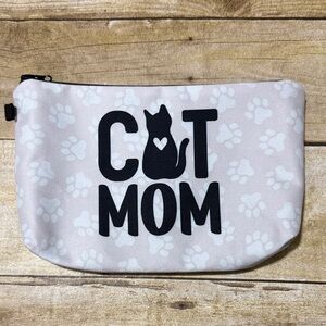 Tan and White Cat Mom Pouch